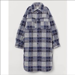 H&M plaid long shacket / jacket